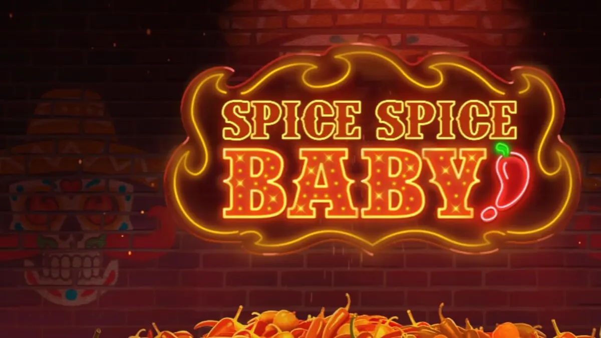 Tampilan visual slot Spice Spice Baby dengan tema cabai yang membara